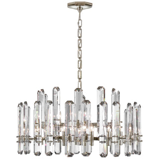 Buy polished-nickel-with-crystal-glass-and-clear-shade Bonnington Outdoor (Damp) Chandelier by Visual Comfort Signature