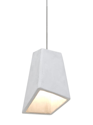 Buy satin-nickel-with-white-6-x-4-x-4-glass Skip Pendant by Besa