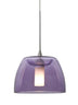 Satin Nickel with Plum 3.625``x 5.5``x 5.5`` Glass and Purple Shade