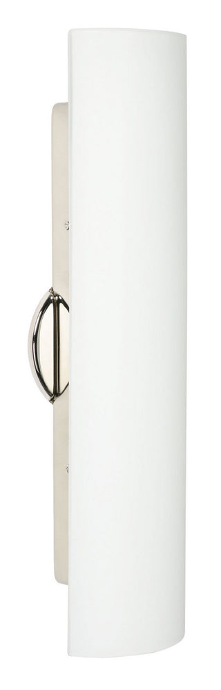 Buy polished-nickel-with-opal-matte-21-25-x-4-75-x-3-25-glass-and-white-shade Darci Sconce by Besa