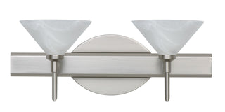 Buy satin-nickel-with-marble-2-5-x-5-5-x-5-5-glass-and-white-shade Kona Sconce by Besa