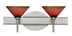 Satin Nickel with Sunset 2.5``x 5.5``x 5.5`` Glass and Amber/Brown Shade
