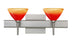 Satin Nickel with Solare 2.875``x 5``x 5`` Glass and Orange Shade