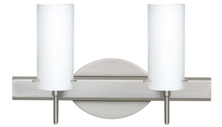 Buy satin-nickel-with-opal-matte-6-125-x-2-75-x-2-75-glass-and-opal-shade Copa Sconce by Besa