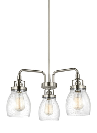 Buy brushed-nickel-with-clear-seeded-glass-and-clear-shade Belton Chandelier by Generation Lighting
