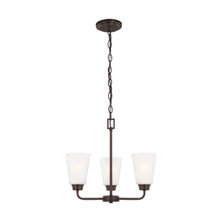 Buy bronze-with-satin-etched-glass-and-white-shade Kerrville Outdoor (Damp) Chandelier by Generation Lighting