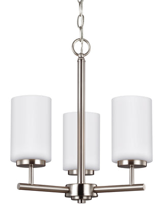 Buy brushed-nickel-with-cased-opal-etched-glass-and-opal-shade Oslo Chandelier by Generation Lighting
