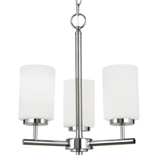 Buy chrome-with-cased-opal-etched-glass-and-opal-shade Oslo Chandelier by Generation Lighting