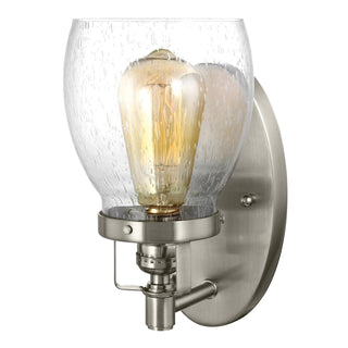 Buy brushed-nickel-with-clear-seeded-glass-and-clear-shade Belton Vanity by Generation Lighting
