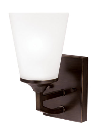 Buy bronze-with-satin-etched-glass-and-white-shade Hanford Vanity by Generation Lighting