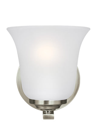 Buy brushed-nickel-with-satin-etched-glass-and-white-shade Emmons Vanity by Generation Lighting