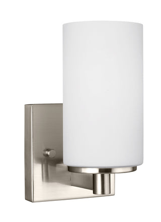 Buy brushed-nickel-with-etched-white-inside-glass-and-white-shade Hettinger Vanity by Generation Lighting