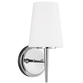 Buy chrome-with-cased-opal-etched-glass-and-white-shade Driscoll Vanity by Generation Lighting