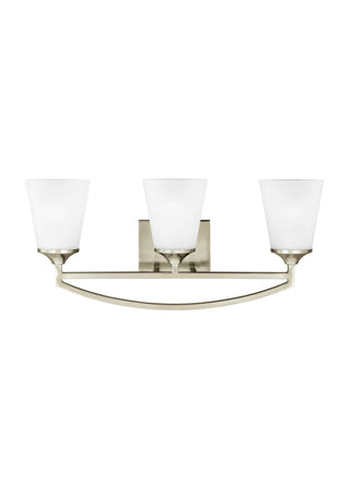Buy brushed-nickel-with-satin-etched-glass Hanford Vanity by Generation Lighting