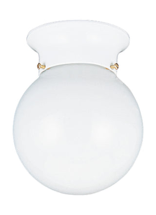 Buy white-with-smooth-white-glass Tomkin Outdoor (Damp) Flush Mount Light by Generation Lighting