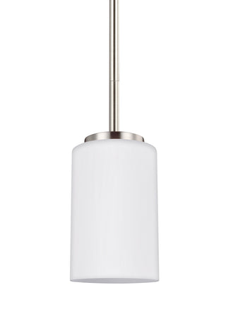 Buy brushed-nickel-with-cased-opal-etched-glass-and-white-shade Oslo Pendant by Generation Lighting