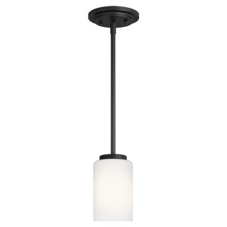 Buy midnight-black-with-cased-opal-etched-glass-and-white-shade Oslo Mini Pendant by Generation Lighting