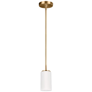 Buy satin-brass-with-etched-white-inside-glass-and-white-shade Alturas Outdoor (Damp) Pendant by Generation Lighting