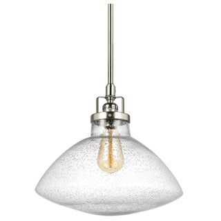 Buy brushed-nickel-with-clear-seeded-glass-and-clear-shade Belton Pendant by Generation Lighting