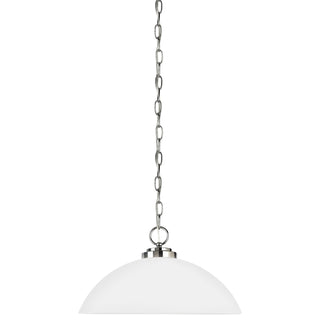 Buy chrome-with-etched-white-inside-glass-and-white-shade Oslo Pendant by Generation Lighting