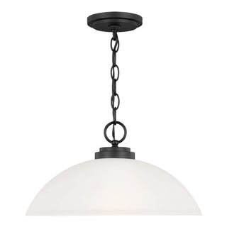 Buy midnight-black-with-etched-white-inside-glass Oslo Pendant by Generation Lighting