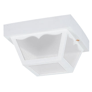 Buy white-with-clear-textured-glass-and-white-shade Outdoor Ceiling Outdoor (Damp) Flush Mount Light by Generation Lighting