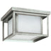 Weathered Pewter with Etched Seeded Glass and White Shade