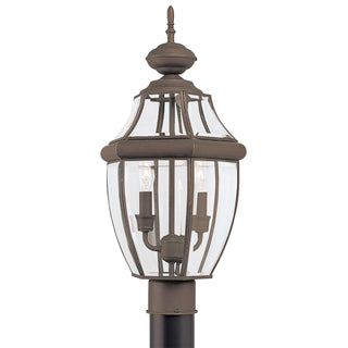 Buy antique-bronze-with-clear-curved-beveled-glass-and-clear-shade Lancaster Outdoor (Wet) Post Lantern by Generation Lighting