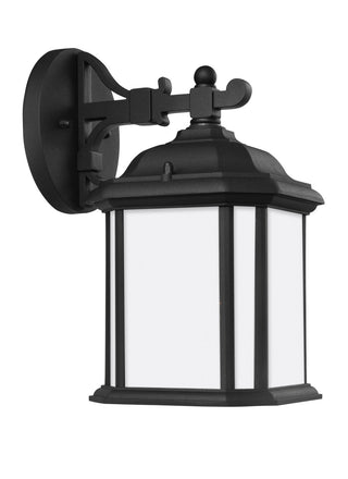 Buy black-with-satin-etched-glass-and-white-shade Kent Outdoor (Wet) Wall Lantern by Generation Lighting