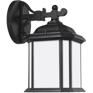 Buy oxford-bronze-with-satin-etched-glass-and-white-shade Kent Outdoor (Wet) Wall Lantern by Generation Lighting