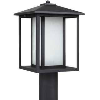 Buy black-with-etched-seeded-glass-and-white-shade Hunnington Outdoor (Wet) Lantern by Generation Lighting