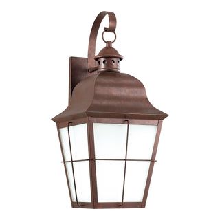 Buy weathered-copper-with-clear-seeded-glass-and-clear-shade Chatham Outdoor (Wet) Wall Lantern by Generation Lighting