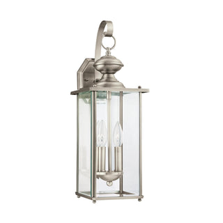 Buy antique-brushed-nickel-with-clear-beveled-glass-and-clear-shade Jamestowne Outdoor (Wet) Wall Lantern by Generation Lighting