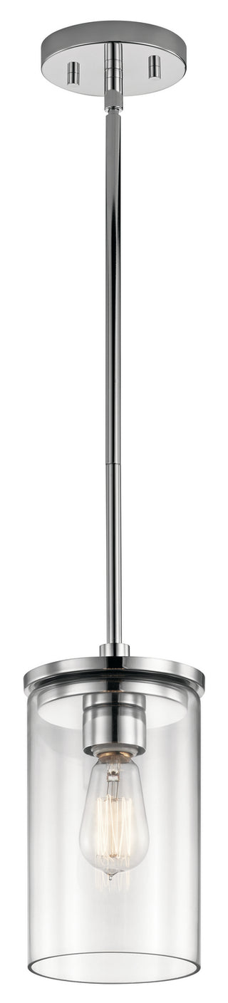 Buy chrome-with-clear-glass-and-clear-shade Crosby Mini Pendant by Kichler