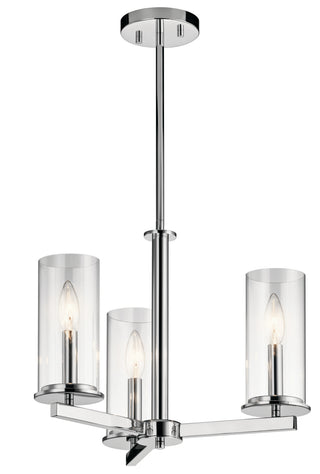 Buy chrome-with-clear-glass-and-clear-shade Crosby Chandelier by Kichler