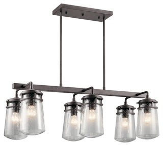 Buy architectural-bronze-with-clear-seeded-glass-and-clear-shade Lyndon Outdoor (Damp) Chandelier by Kichler