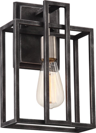 Buy iron-black-brushed-nickel-accents Lake Outdoor (Damp) Sconce by Nuvo Lighting