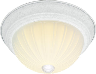 Buy textured-white-with-frosted-melon-glass Outdoor (Damp) Flush Mount Ceiling Light by Nuvo Lighting