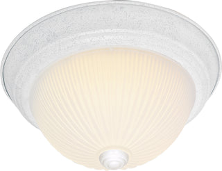 Buy textured-white-with-frosted-ribbed-glass Outdoor (Damp) Flush Mount Ceiling Light by Nuvo Lighting