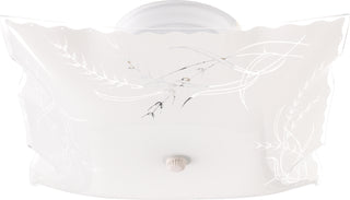 Buy white-with-wheat-ruffled-edge-glass Outdoor (Damp) Flush Mount Light by Nuvo Lighting