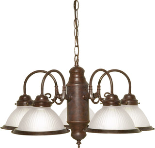 Buy old-bronze-with-frosted-ribbed-glass Chandelier by Nuvo Lighting