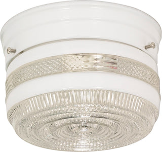 Buy white-with-crystal-white-glass Outdoor (Damp) Flush Mount Light by Nuvo Lighting