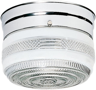 Buy polished-chrome-with-crystal-white-glass Outdoor (Damp) Flush Mount Light by Nuvo Lighting