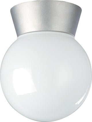 Buy satin-aluminum-with-white-glass Outdoor (Wet) Ceiling Light by Nuvo Lighting