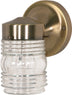 Antique Brass / Clear Ribbed with Clear Ribbed Glass