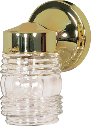 Buy polished-brass-clear-ribbed-with-clear-ribbed-glass Outdoor (Wet) Wall Lantern by Nuvo Lighting