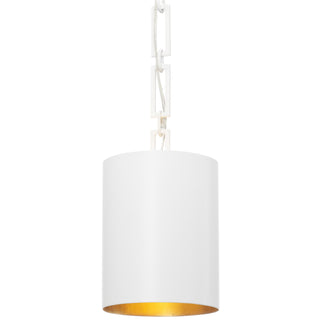 Buy matte-white-antique-gold-and-metal-shade Alston Mini Chandelier by Crystorama