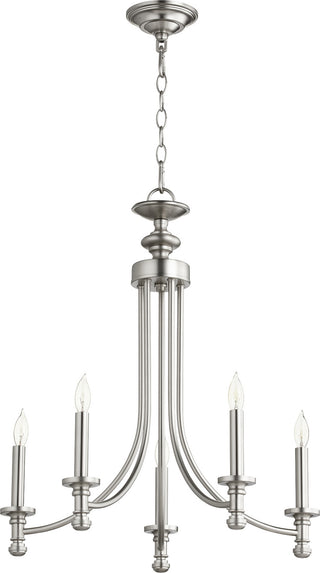 Buy satin-nickel Rossington Outdoor (Damp) Chandelier by Quorum