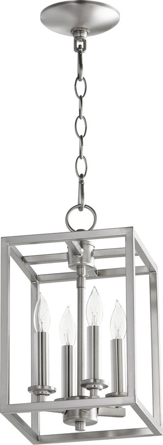 Buy satin-nickel Cuboid Entries Outdoor (Damp) Pendant by Quorum