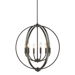 Buy etruscan-bronze-with-no-shade-glass Colson Chandelier by Golden